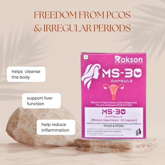 Rakson Life SCIENCES MS-30 KIT - Comprehensive PCOS/PCOD Solution, 30 Herbs Tablets & Decotion for Female Health