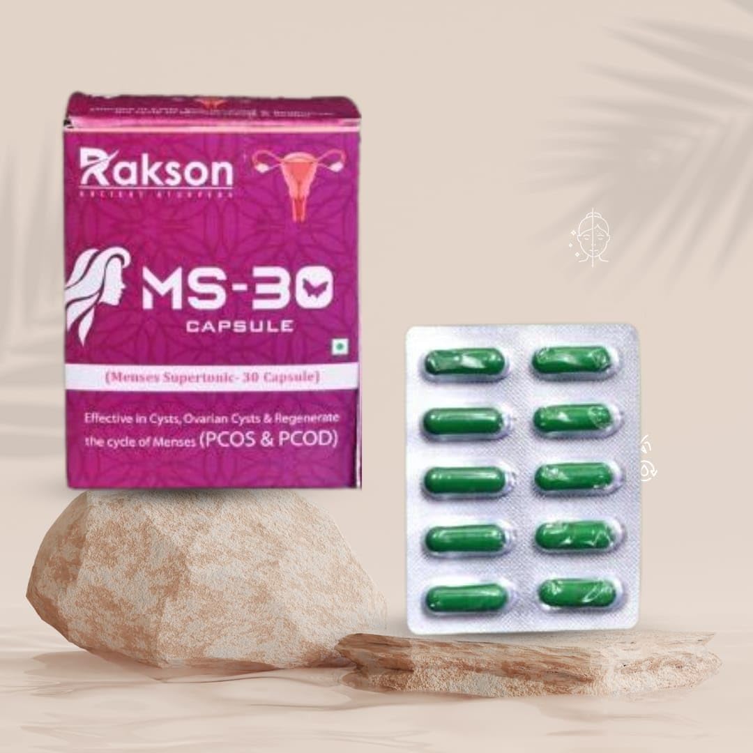 Rakson Life SCIENCES MS-30 KIT - Comprehensive PCOS/PCOD Solution, 30 Herbs Tablets & Decotion for Female Health