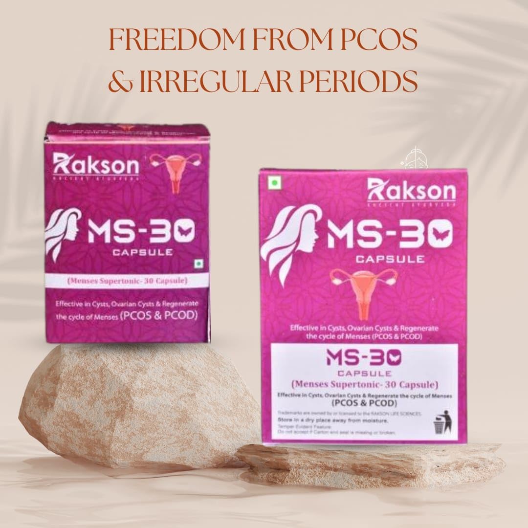 Rakson Life SCIENCES MS-30 KIT - Comprehensive PCOS/PCOD Solution, 30 Herbs Tablets & Decotion for Female Health