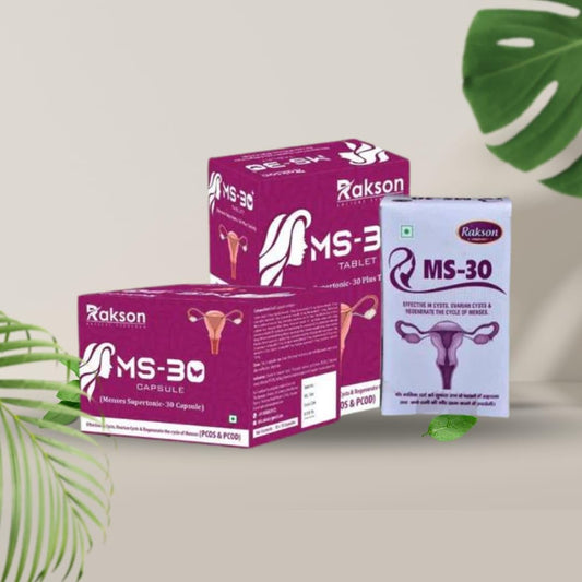 Rakson Life SCIENCES MS-30 KIT - Comprehensive PCOS/PCOD Solution, 30 Herbs Tablets & Decotion for Female Health