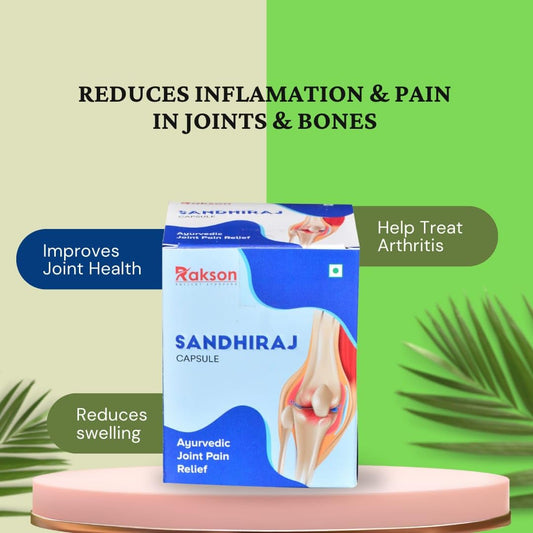 Rakson Life Sciences Sandhiraj Capsule, 60 Count Herbal Supplement for Joint Health & Pain Relief, Includes Ayurvedic Ingredients like Ashwagandha, Turmeric, Ginger
