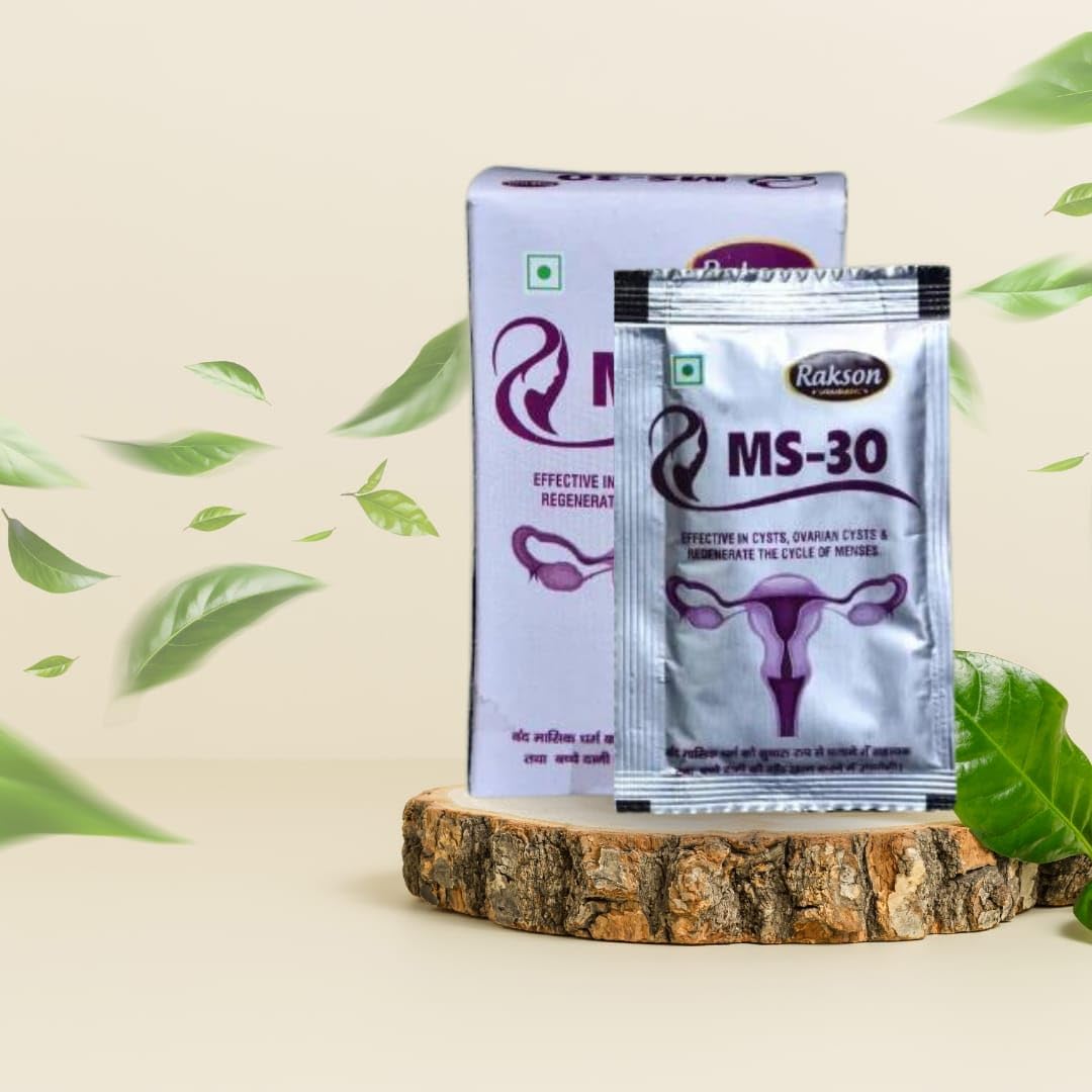 Rakson Life SCIENCES MS-30 KIT - Comprehensive PCOS/PCOD Solution, 30 Herbs Tablets & Decotion for Female Health
